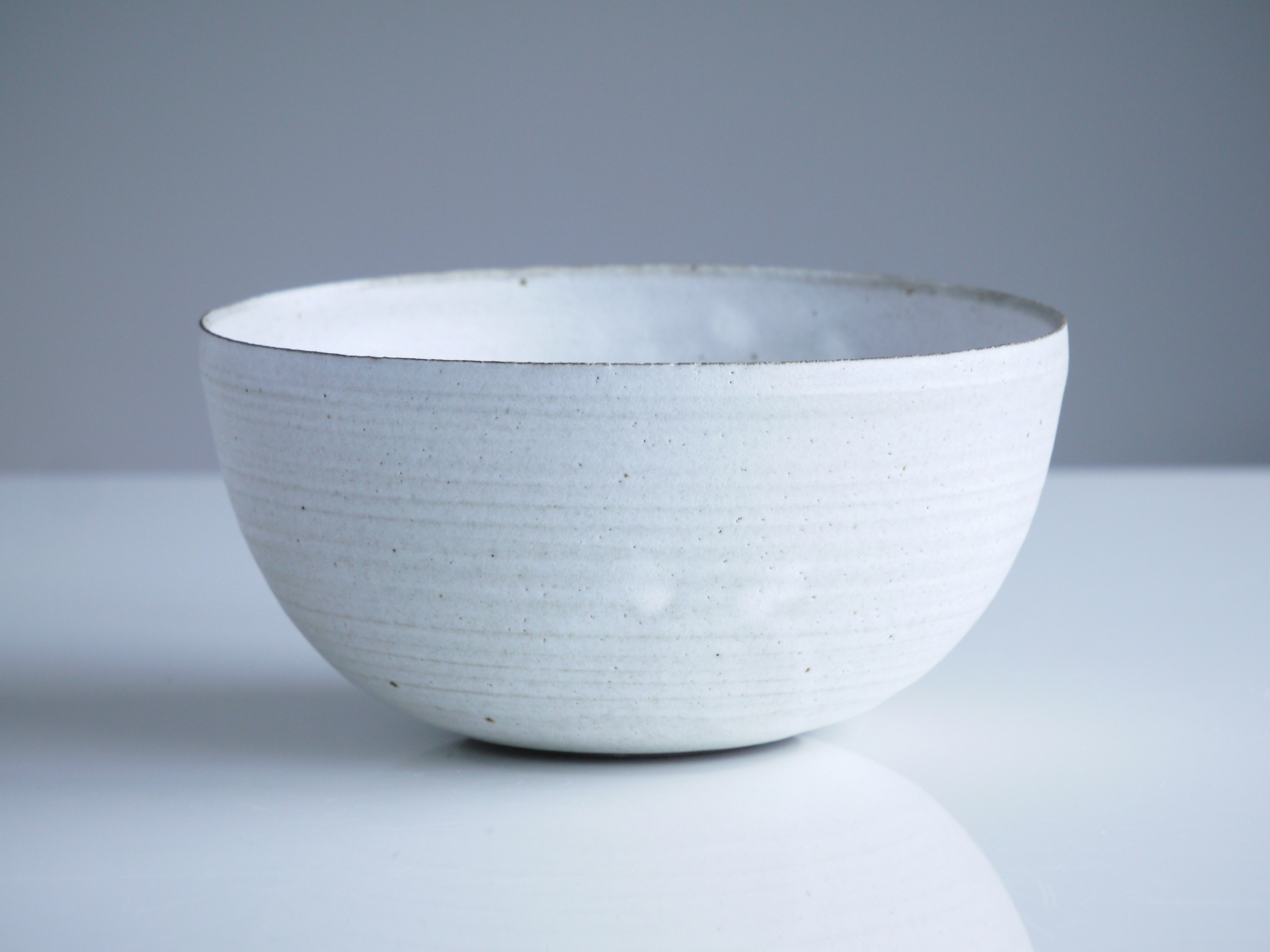 Large white handmade ceramic serving bowl